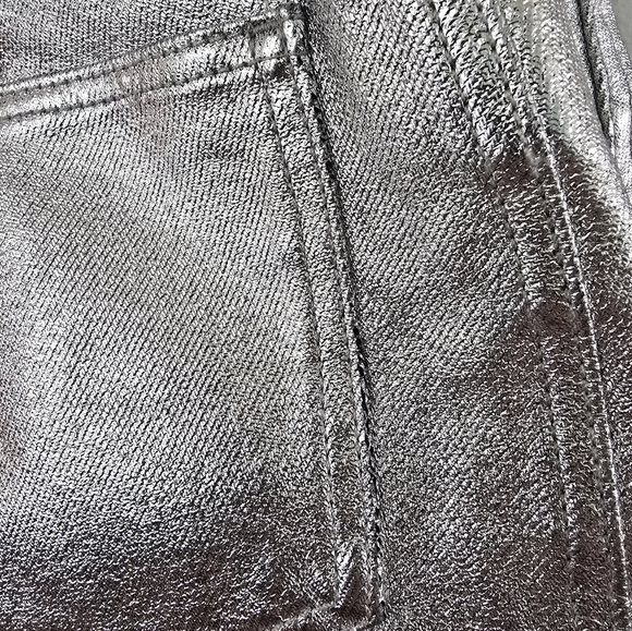 MSGM Coated Metallic Silver Mini Skirt 10 Concert Festival *read* - Picture 14 of 16